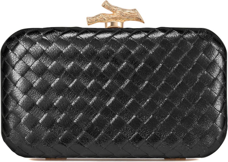 CHUNLI Clutch Purses for Women Evening/Wedding Chic Woven Bag Formal PU Leather Purse Designer Handbags for Women - Image 1